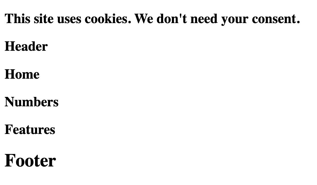 text stating the site uses cookies.