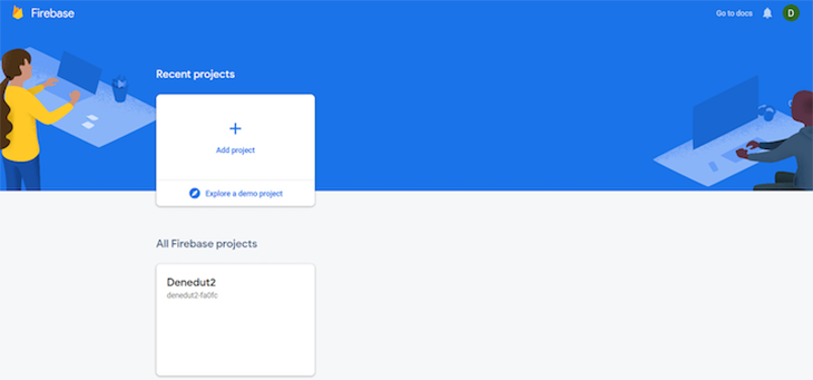 Create a new project using Firebase