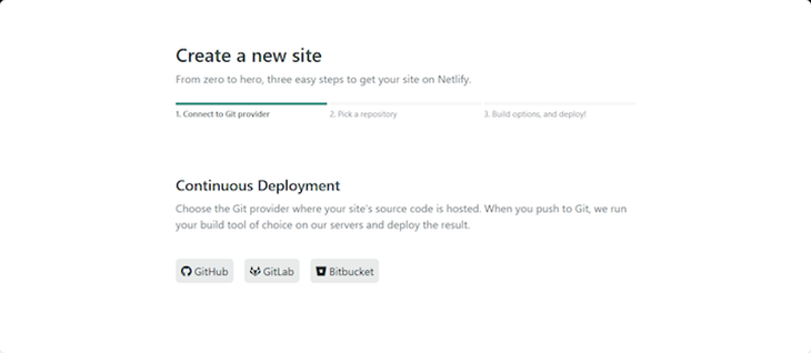 Create a new site in Netlify