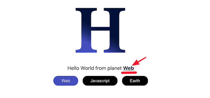 Highlighting The HelloUI Planet Text