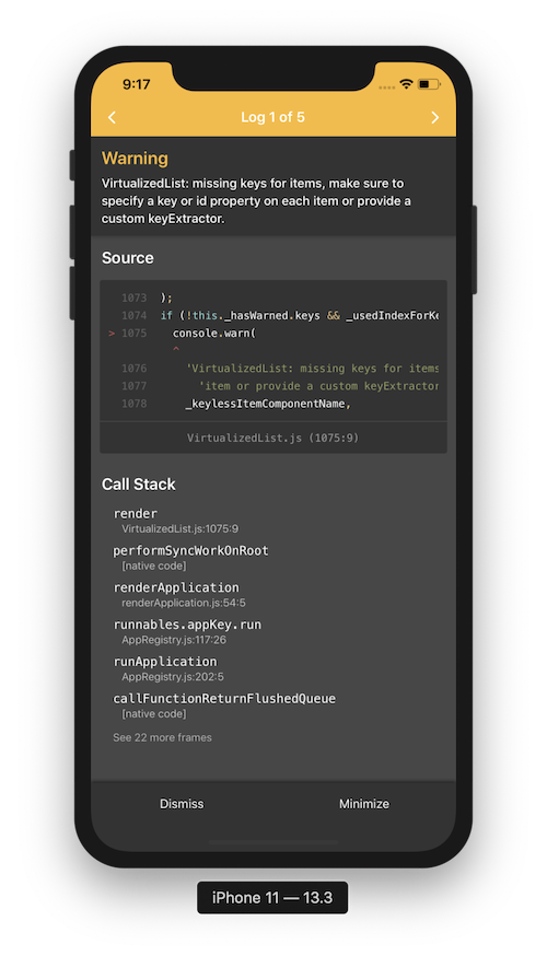 VirtualizedList Warning in LogBox