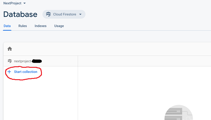 een screengrab van de console voor het opzetten van uw Firebase project.
