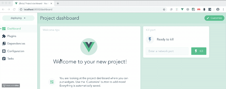 Serve the app from the Vue project deployment page