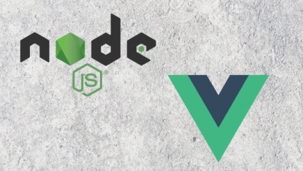 Node and Vue logos.