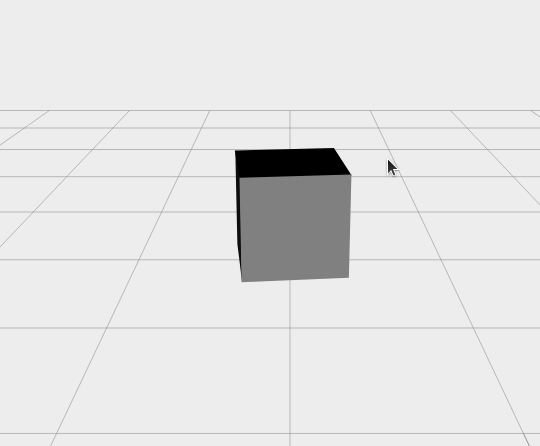 A Spinning Dark-Grey Cube on a Light-Grey, Gridded Plane