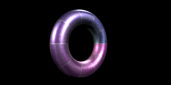 Purple Gradient 3D Circle on a Black Background