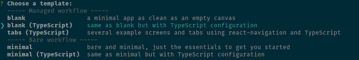 Generating a Blank TypeScript Expo App