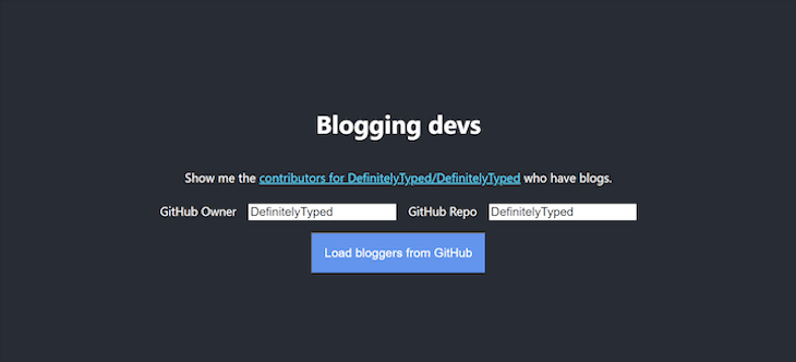 Blogging Devs App Example