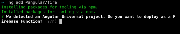 Do you want to deploy Firebase function (Y/N)?