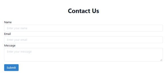 Bumbag UI contact form