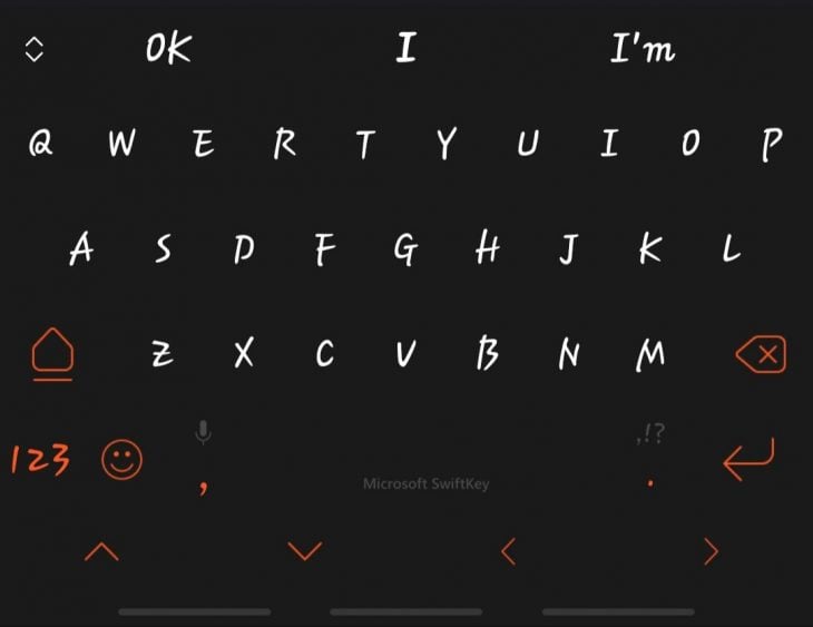 Android text input display.