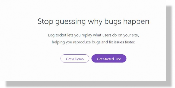LogRocket home page.