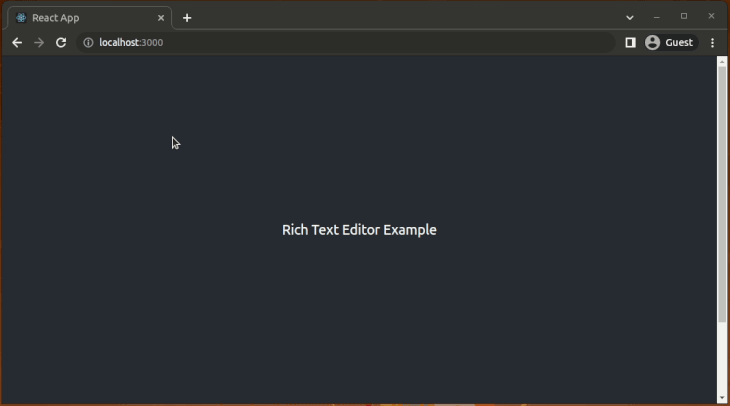 Rich Text Editor Example on the Web Browser 