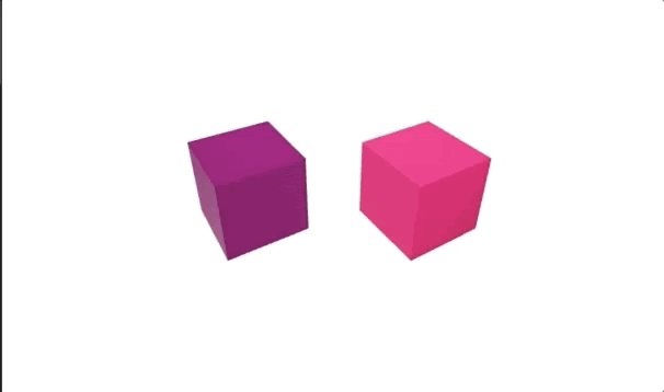 cubes bouncing and rotating purple and pink