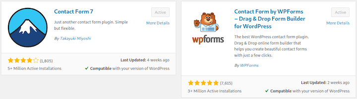 Contact Form 7 and WPForms