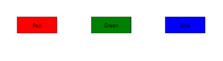 A list of three buttons: one red, one green and one blue.