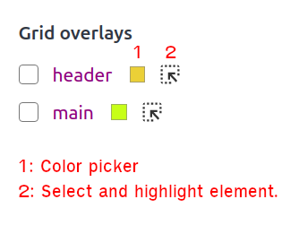chrome devtools css grid overlay options