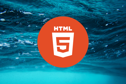 HTML 5 Logo Over Water Background