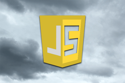 JavaScript Logo Over a Stormy Background