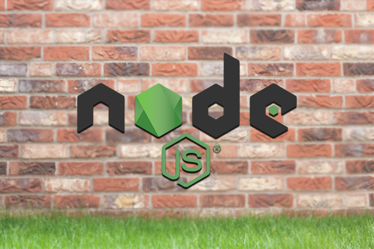 Node.js Logo on a Brick Wall