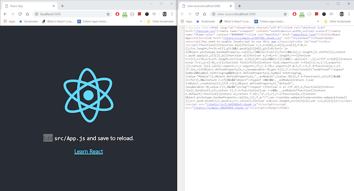 React App Initialized Using Create React App