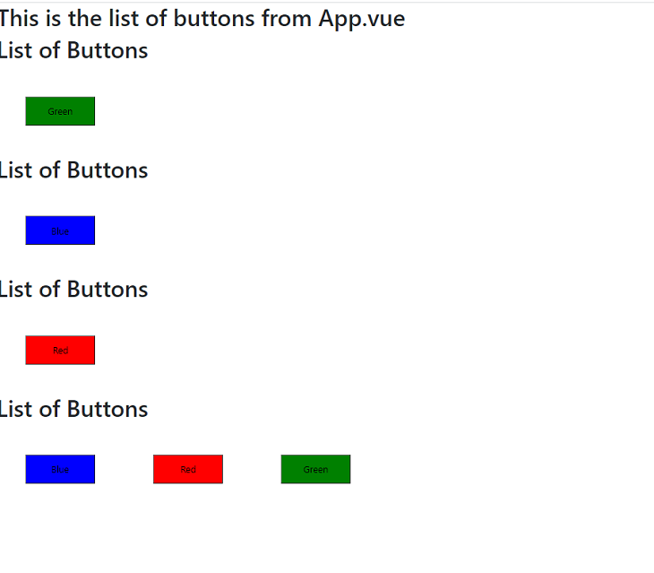 Our list of buttons now named as slots.