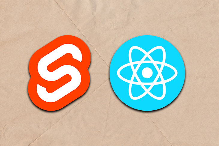 Svelte and React logos.