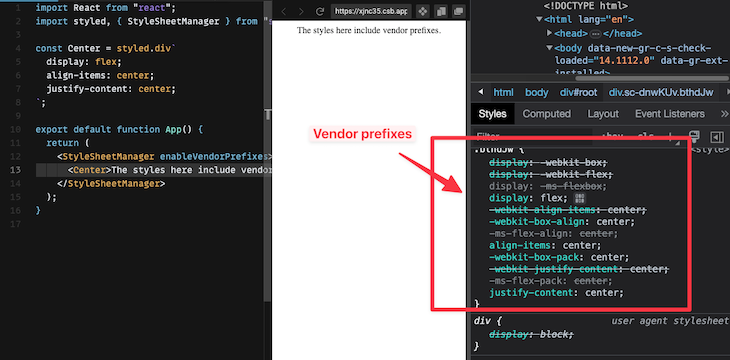 Working With the StyleSheetManager Component