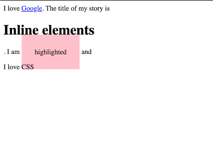 Example of Display Elements Inline and Block