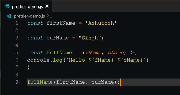 Prettier-Demo-Code-Example