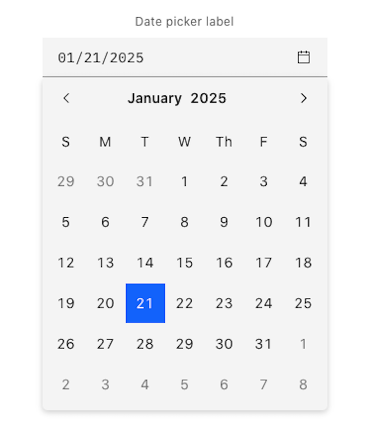 Carbon Design System React Date Picker