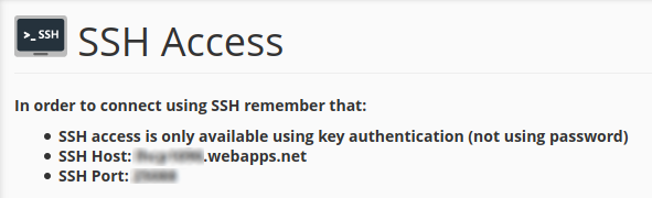 cPanel SSH Access