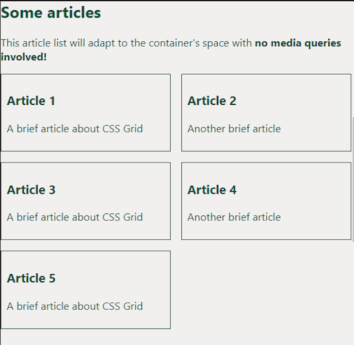Example of CSS Grid Responsive Design