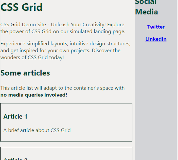 Example of CSS Grid With Responsive Layout