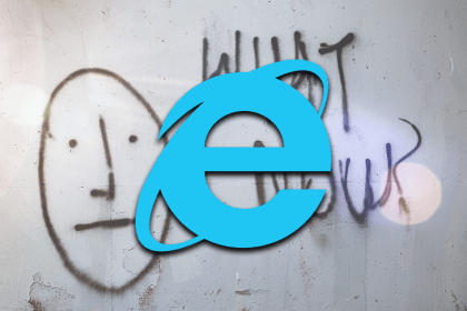 Internet Explorer 11 Logo Over Graffiti Background
