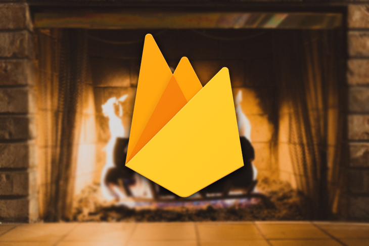 Firebase Logo in Front of a Fireplace