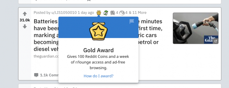 Reddit gold