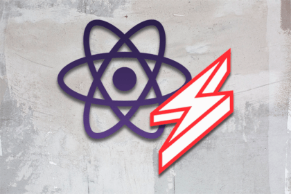 React Logo Over a Gray Background