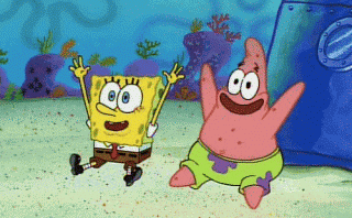 Spongebob Squarepants and Patrick Star Cheering