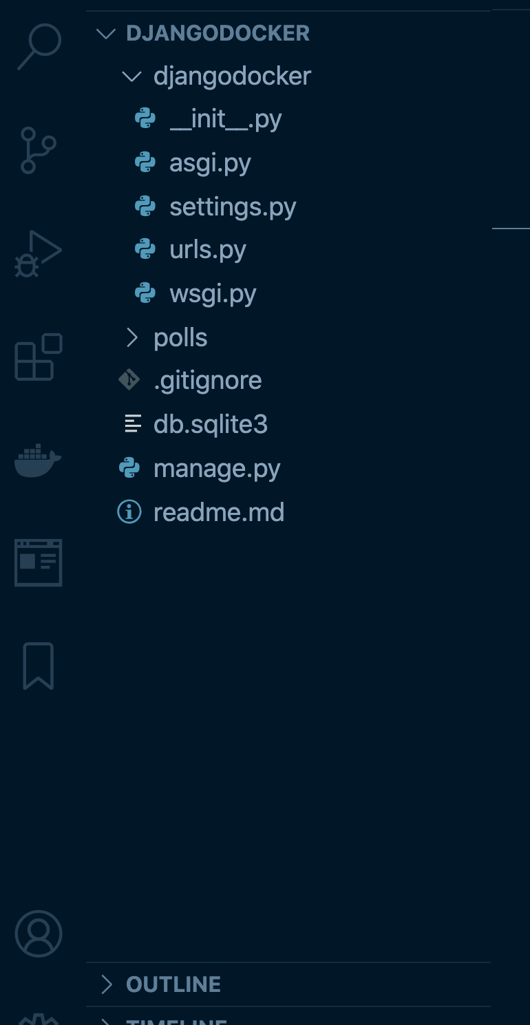 The structure of the downloaded project should look similar to this when open in VSCode: