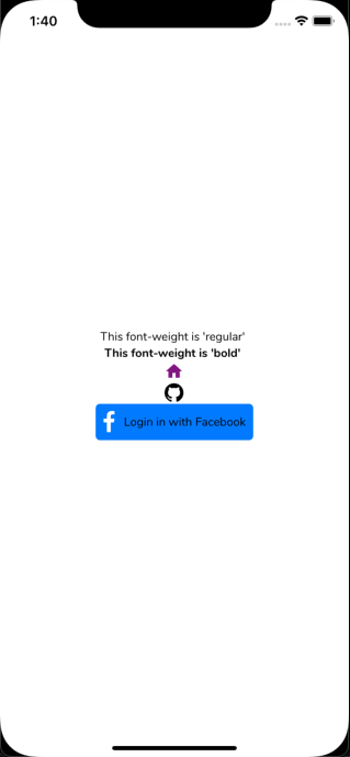 React Native Fonts And Icons: Example App
