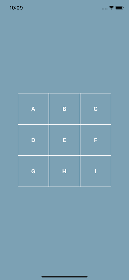 Three By Three Grid Containing Letters "A" Through "I" On Mobile Screen