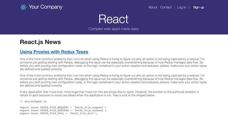 React Starter Kit Homepage