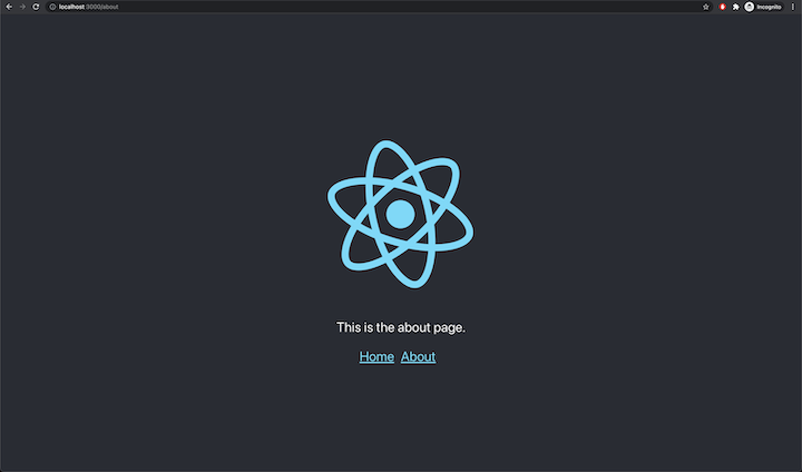 React Example App Page With Link
