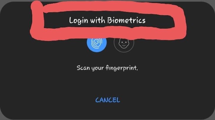 Prompt Message Shown Along Biometric ID Prompt