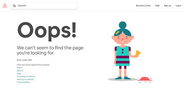 Airbnb 404 Page