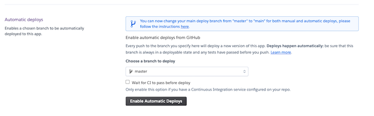 Automatic Deploys Github