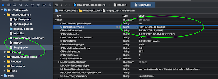 Change App Display Name In Staging Plist File