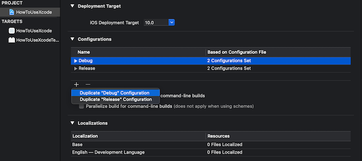 Create Build Staging Configuration