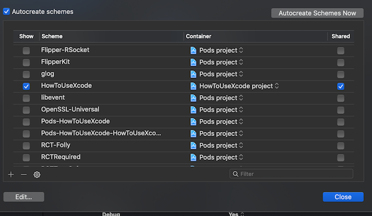 Create New Production Staging Uncheck Default